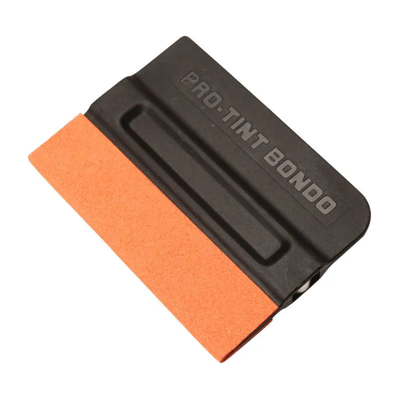 Black and blue magnetic car vinyl wrap scraper tool with interchangeable faux deerskin and wool pads.