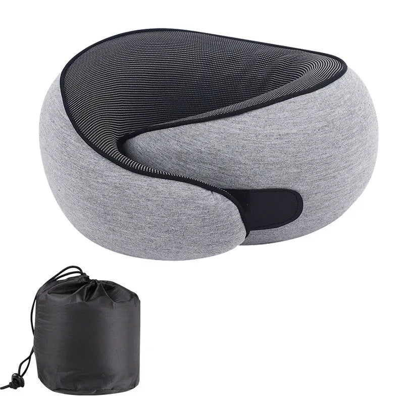 U-shaped memory foam neck pillow in modern simplicity style with storage bag