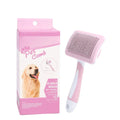 Self cleaning slicker brush for dogs cats with one click button in green orange pink