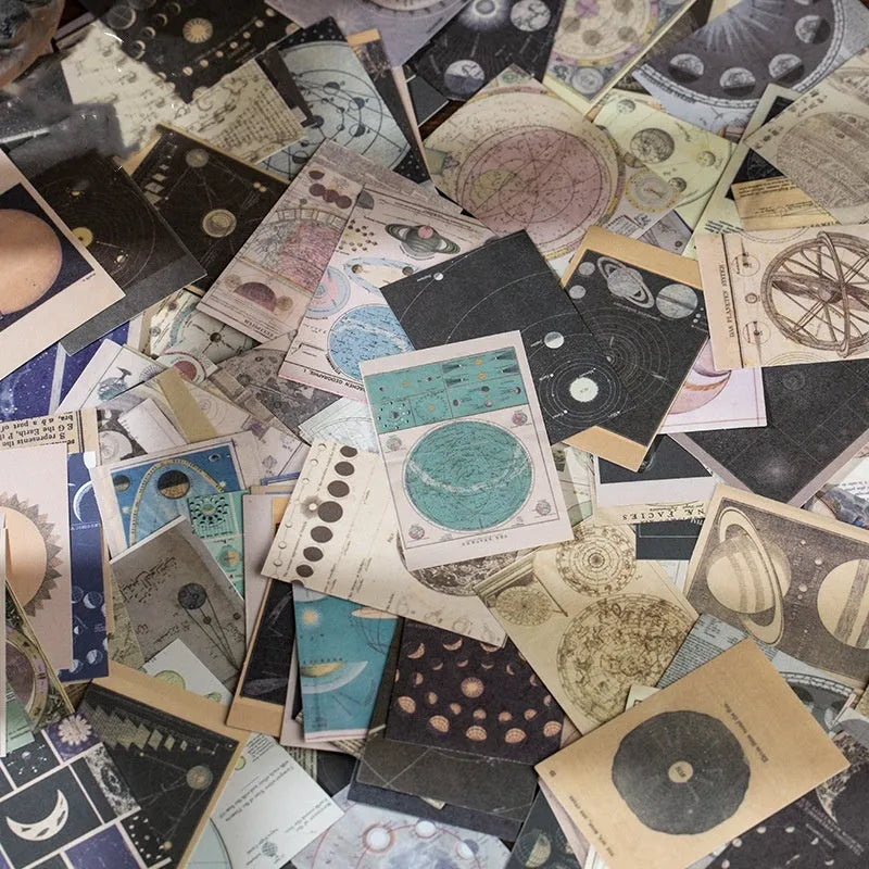 Retro Note box containing 320 decorative material stickers measuring 4cm by 6cm each.