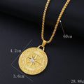 Gold-tone geometric alloy pendant necklace with an inlaid clear zircon stone for women.
