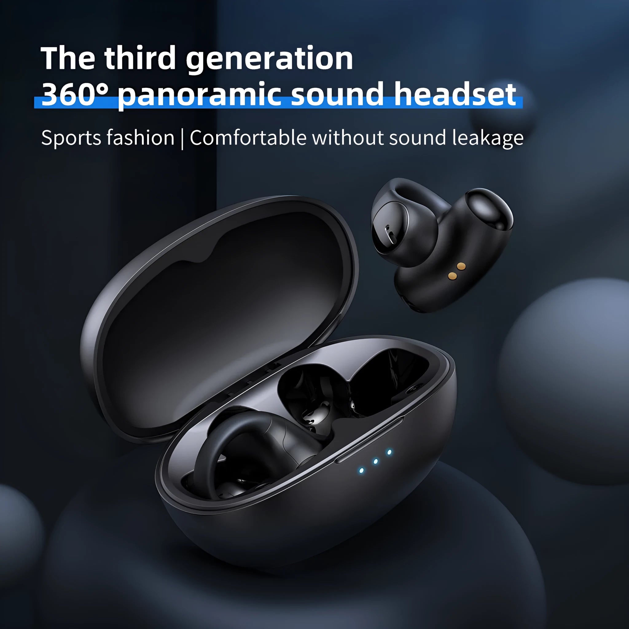 T306 wireless Bluetooth gaming headset with earhook clip-on design in black and white colour options