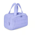 Large lightweight travel toiletry bag in polyester with wide-opening design measuring 29.97 x 18.54 x 21.08cm
