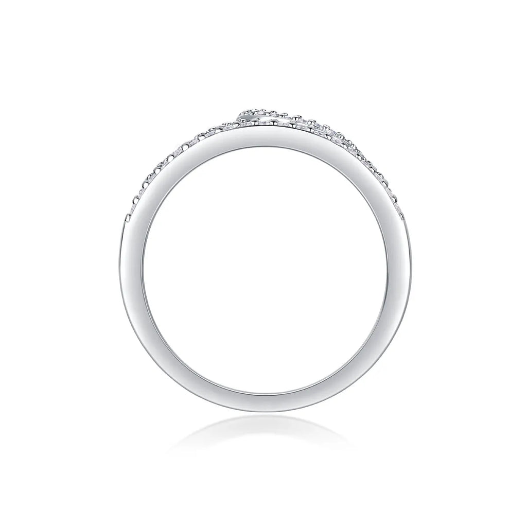 Moissanite wedding ring set in gold S925 silver platinum-plated with GRA certificate