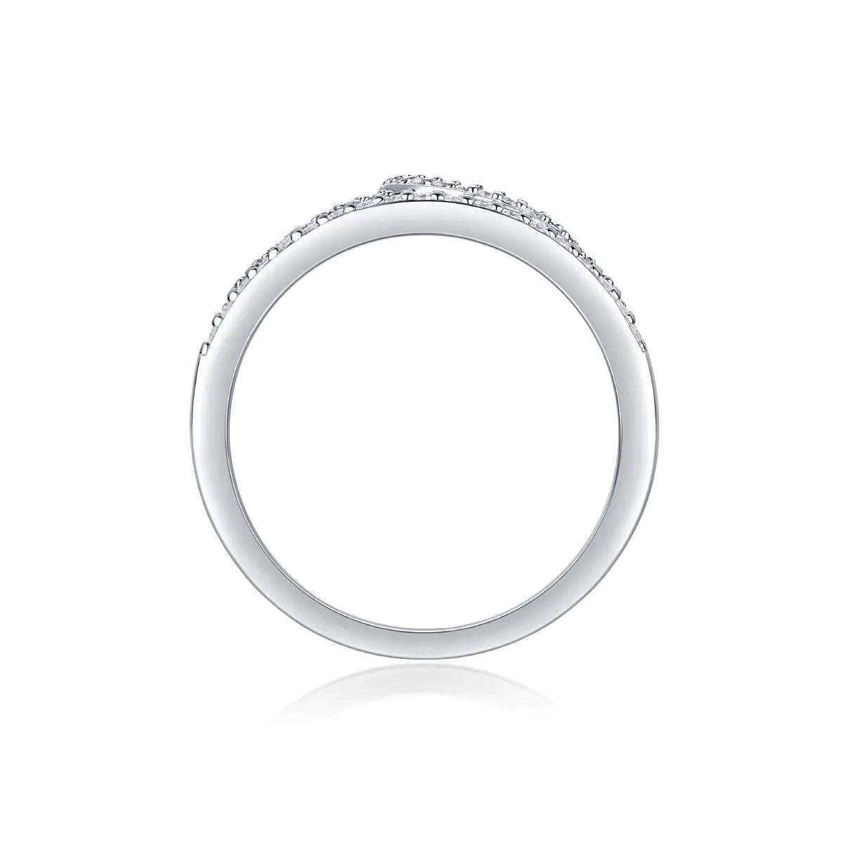 Moissanite wedding ring set in gold S925 silver platinum-plated with GRA certificate