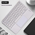 Square Hat Bluetooth wireless charging keyboard showing colour touch panel options on black background