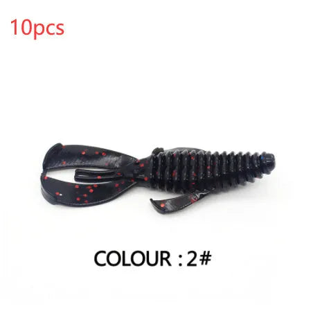 PVC soft bait fishing lure showing colour variations in 8cm and 12cm sizes