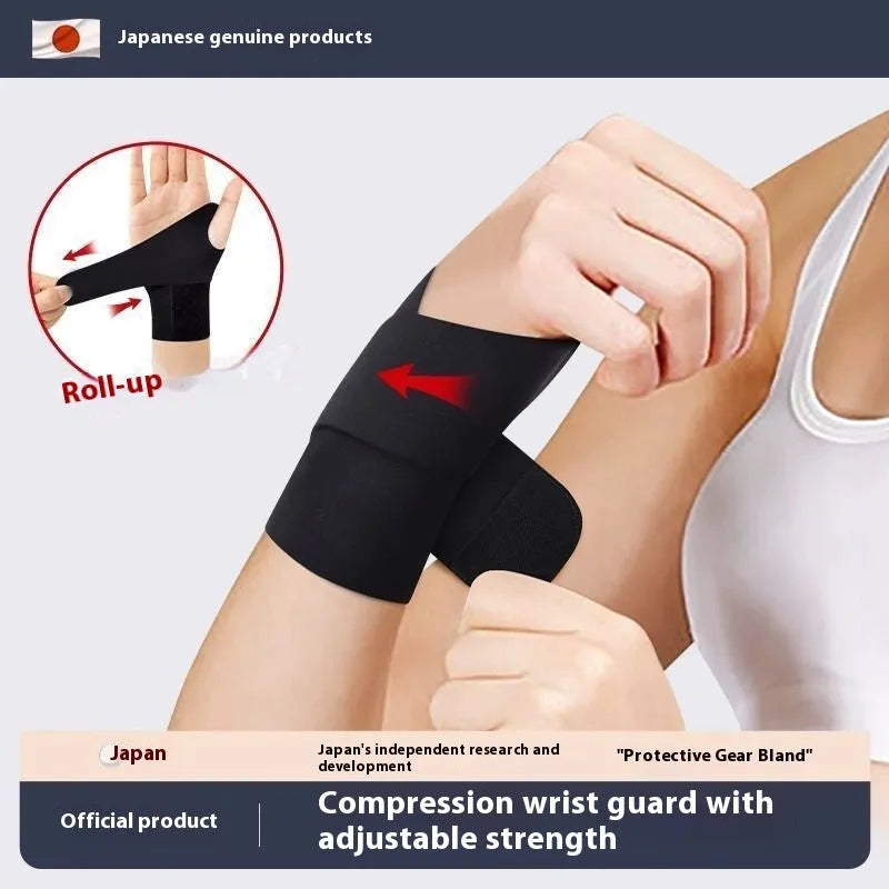Adjustable breathable athletic wristguard for sports support in black and skin colour options.