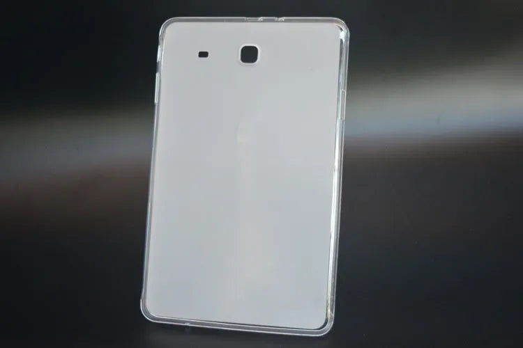 Clear white ultra-thin silicone tablet protective case with minimalist design
