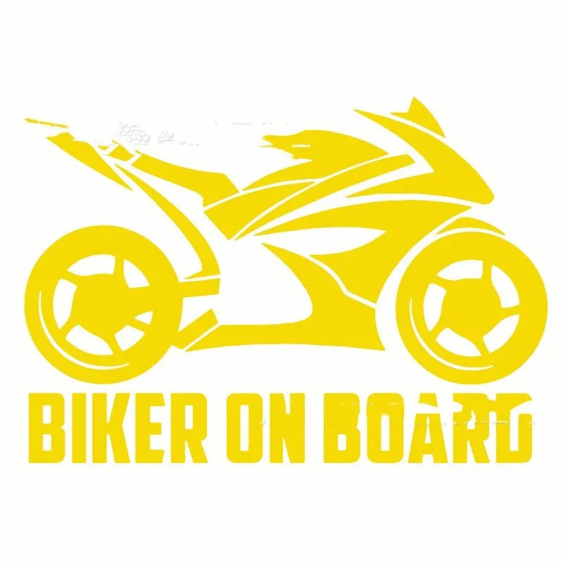 Reflective motorcycle silhouette safety sticker on PET material in various colours.