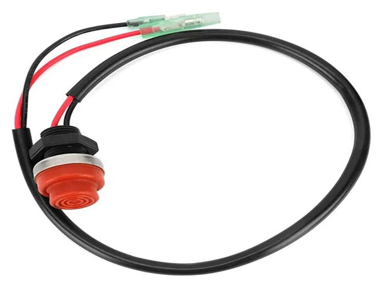 Yamaha outboard motor engine kill switch with attached safety lanyard rope