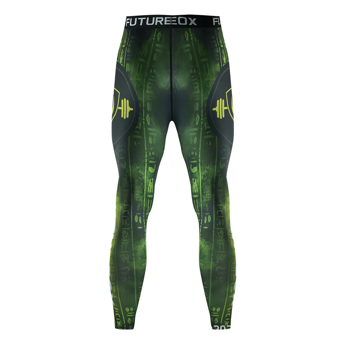 Men's slim-fit ZF016 print sports suit with long sleeve top and trousers for running and fitness.