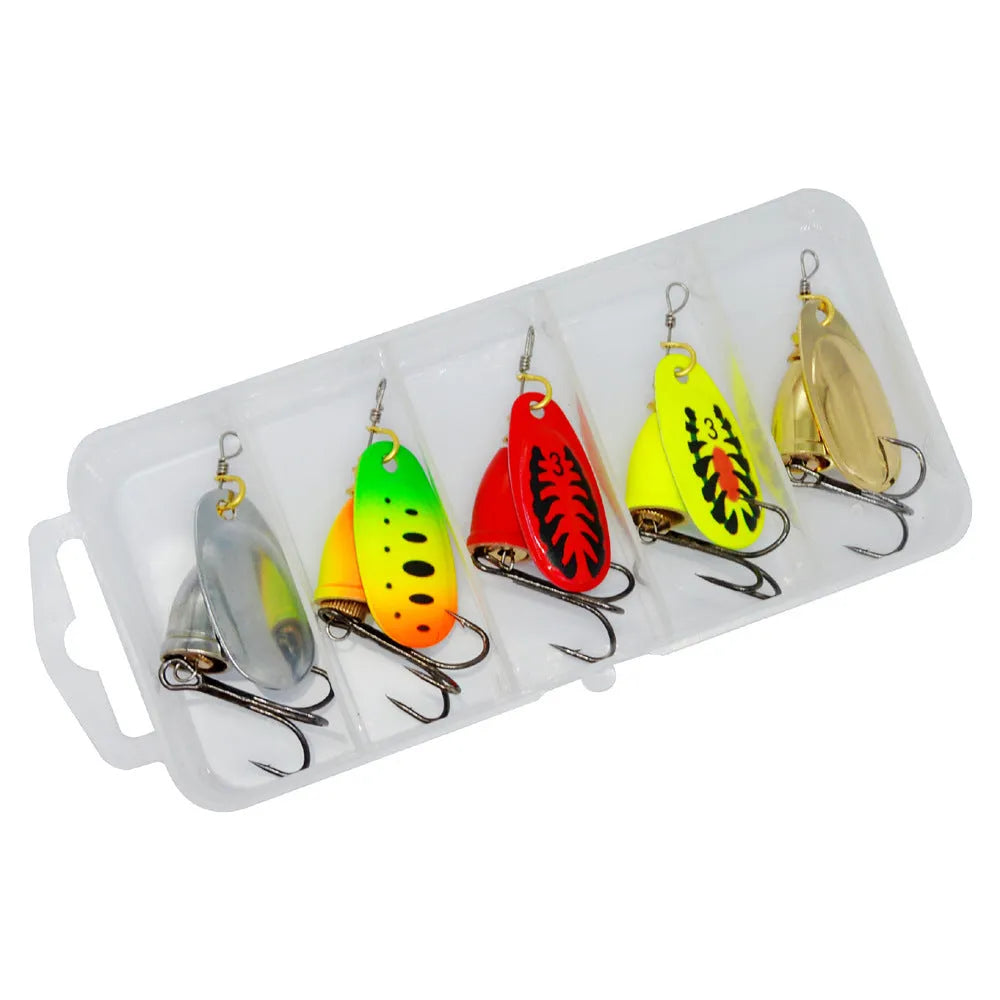 Composite rotating sequins copper bell metal fishing lure in seven colour variations