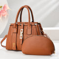 Round PU leather crossbody shoulder bag in 28x13x20cm size showing seven colour options
