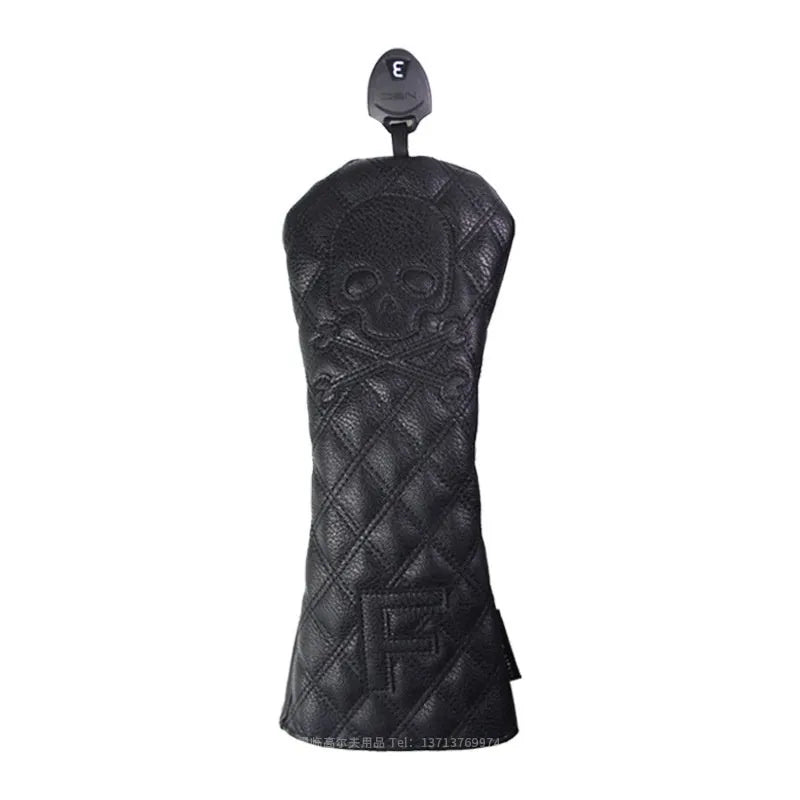 Black waterproof protective cover for wooden golf pole with zippered closure