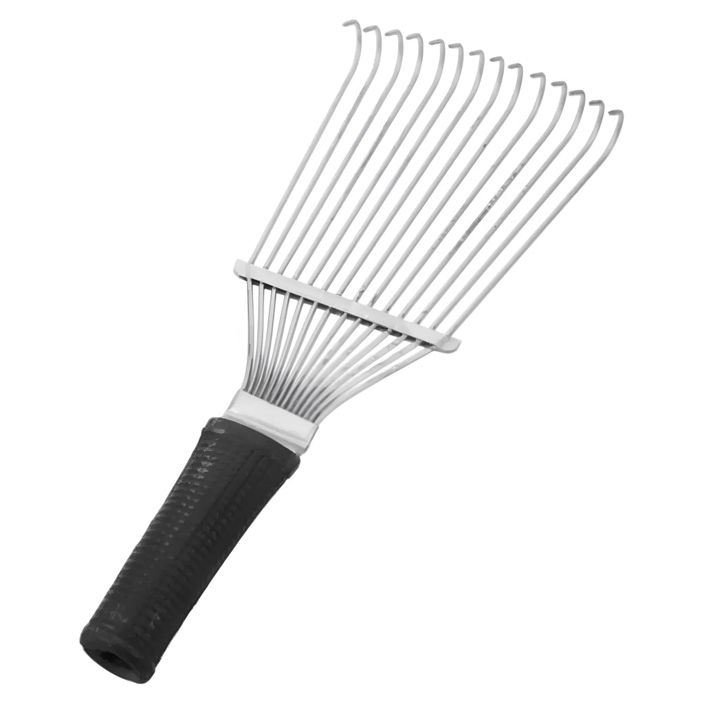 Metal dematting brush rake comb with stainless steel teeth for grooming horses, dogs, and cattle