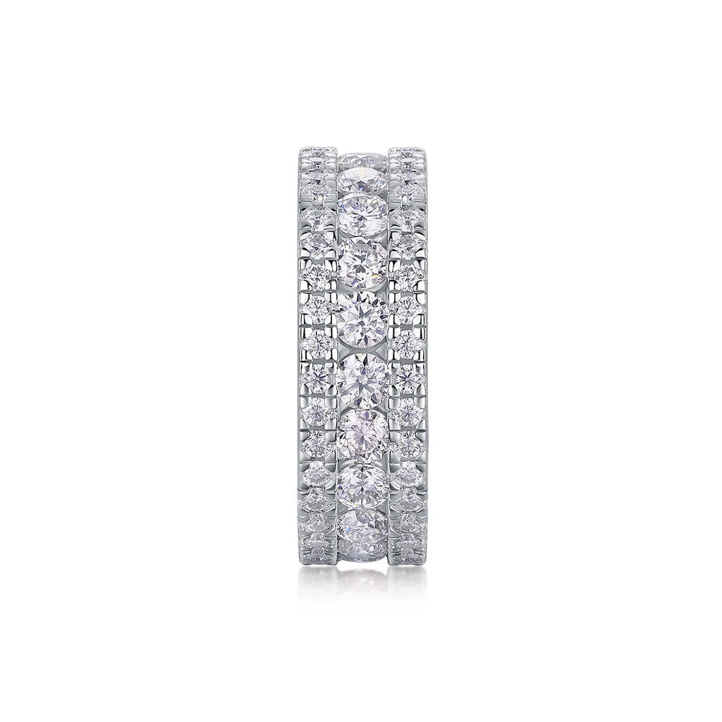 Moissanite wedding ring with S925 silver platinum plating, less than 0.1 carat, in sizes 5-9