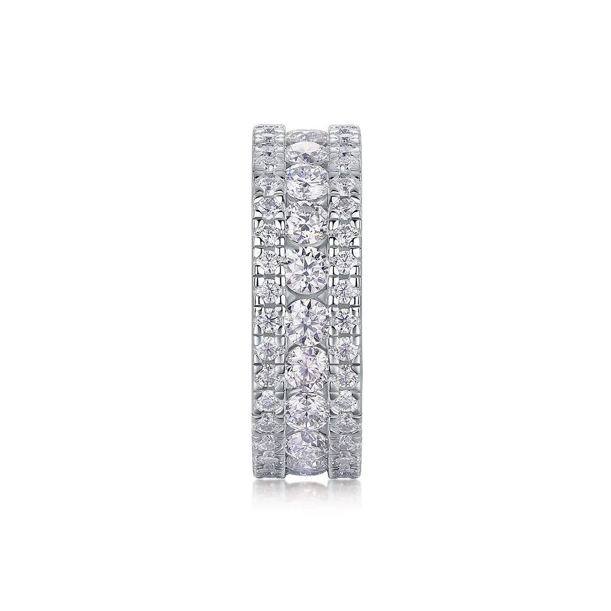 Moissanite wedding ring with S925 silver platinum plating, less than 0.1 carat, in sizes 5-9