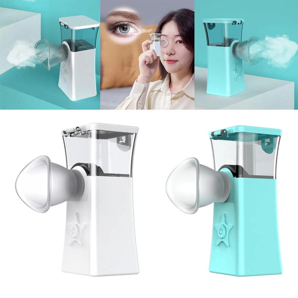 Portable USB nano mist face steamer with 2-in-1 eye and face function in white