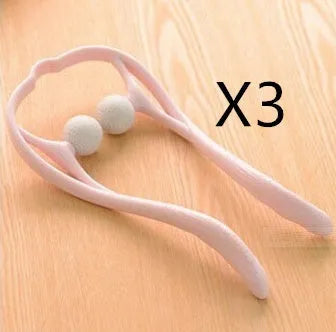 Plastic hand massage roller with adjustable width stand and 3D floating-point design for neck and shoulder pressure point therapy