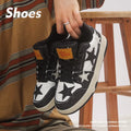 Denim skateboard shoes with round toe and lace-up closure in black, green or pink colours