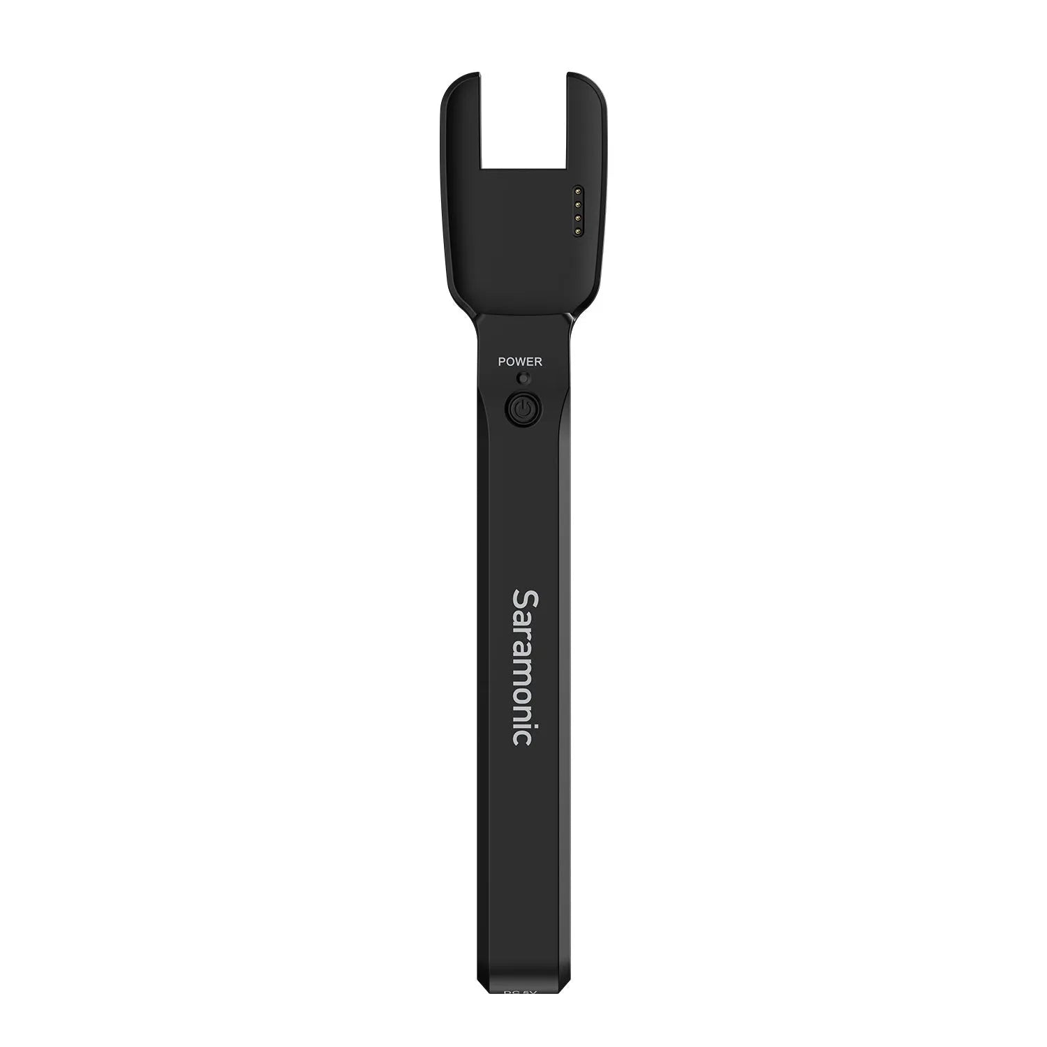 Small black wireless microphone transmitter and receiver kit for lapel clip audio recording.