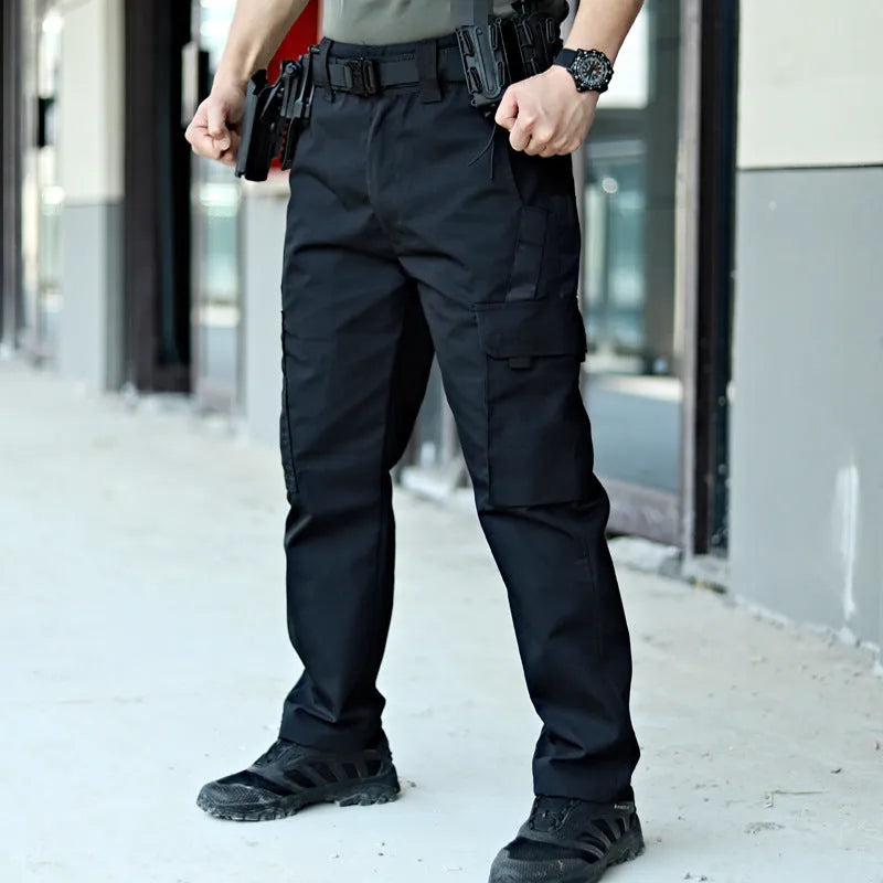 Beetle Tactical Trousers Men's Outdoor Multifunctional Elastic Waist Pants in Black Size M