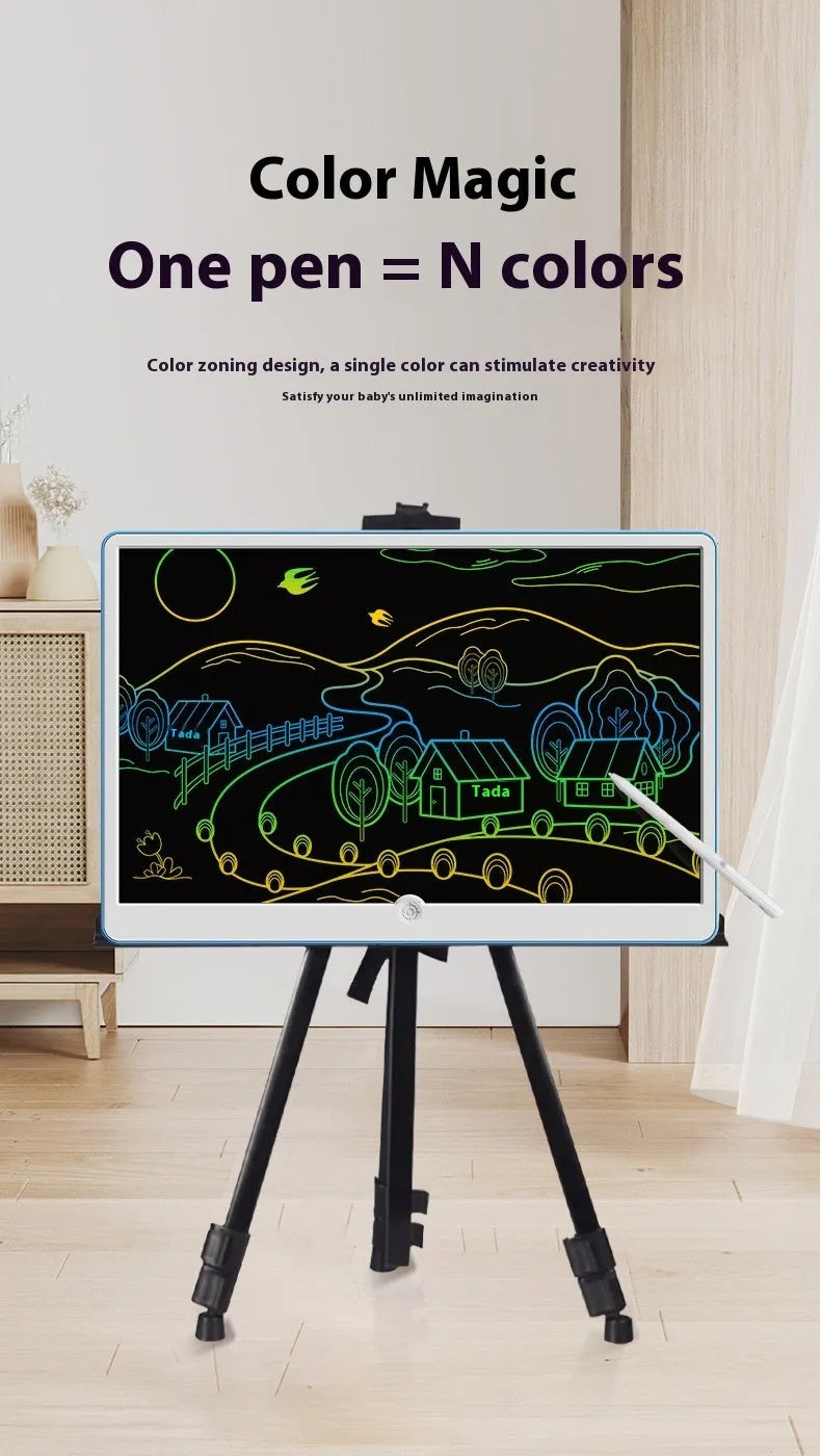 19-inch LCD children's drawing board in blue and white colour scheme with stylus