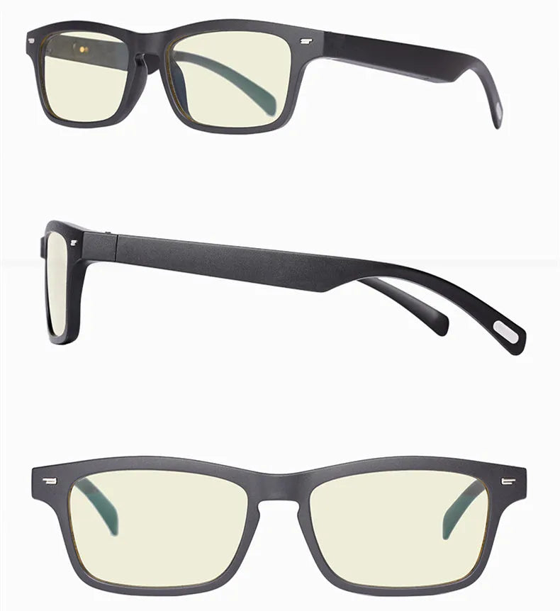 Smart glasses with Bluetooth audio functionality and semi-open ear design for situational awareness