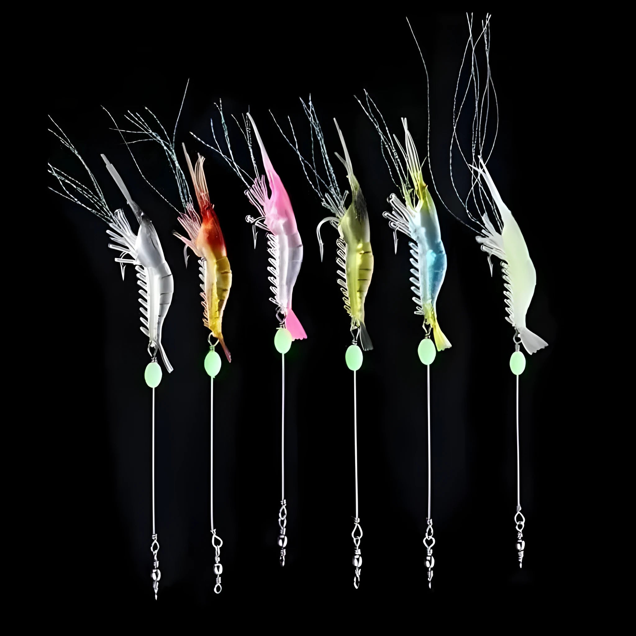 Luer soft fishing lure with 4 cm hook in six colour variations including luminous and transparent options