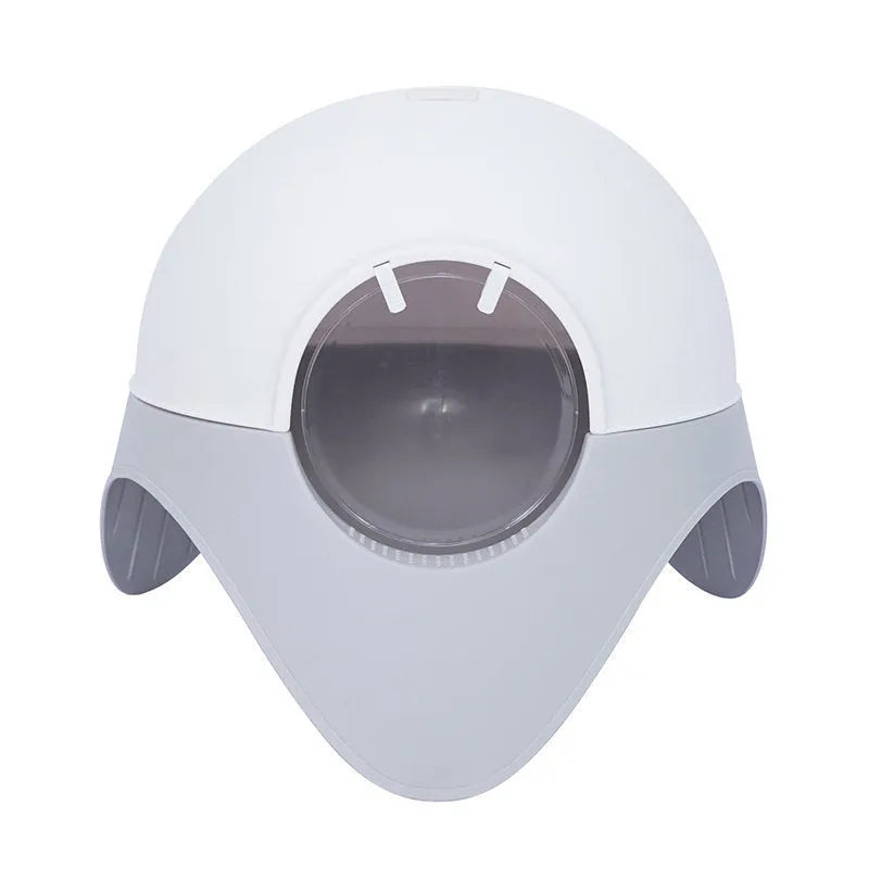 Large UFO enclosed litter box with snow house design in plastic