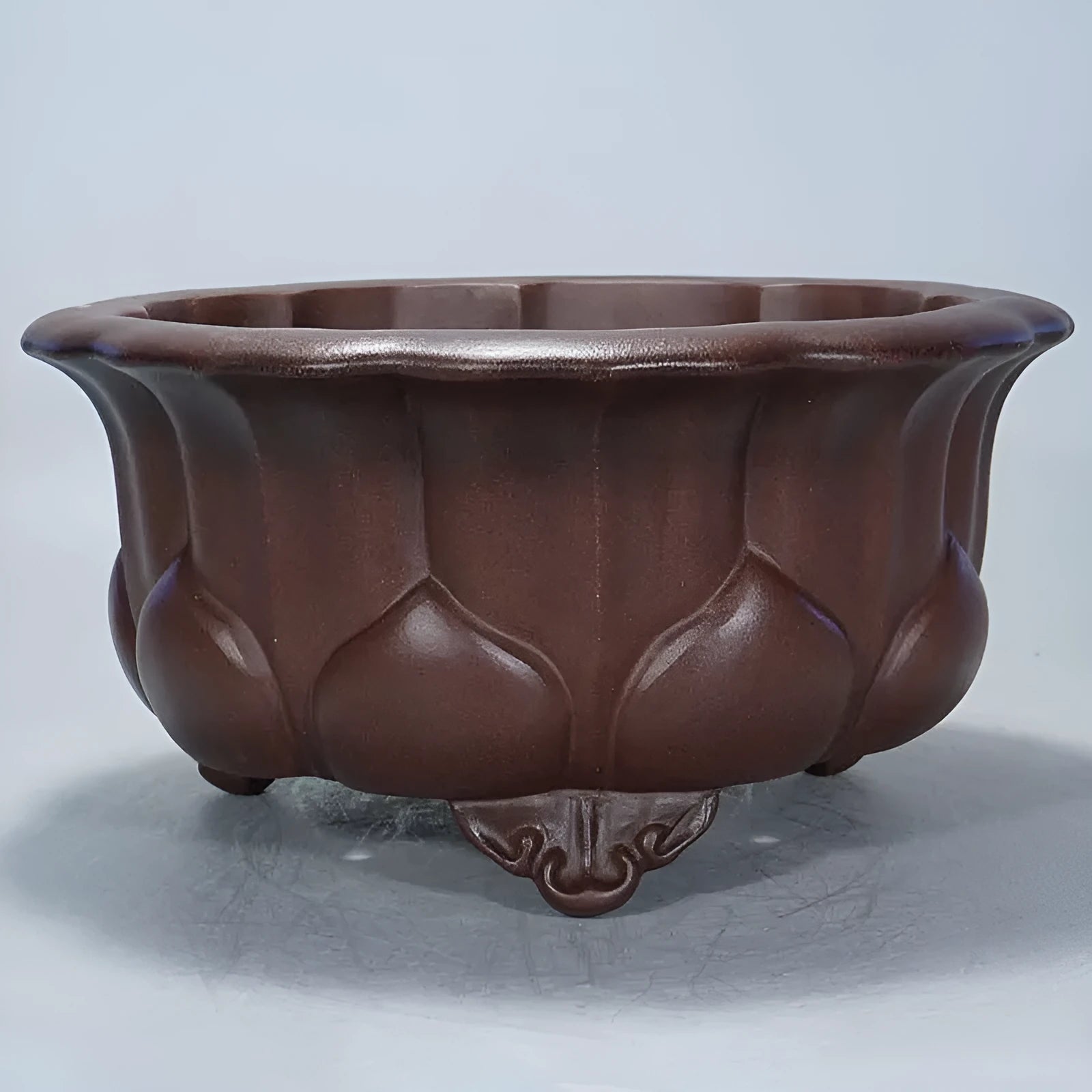Purple sand ceramic succulent flower pot with antique design measuring 37x37x20cm