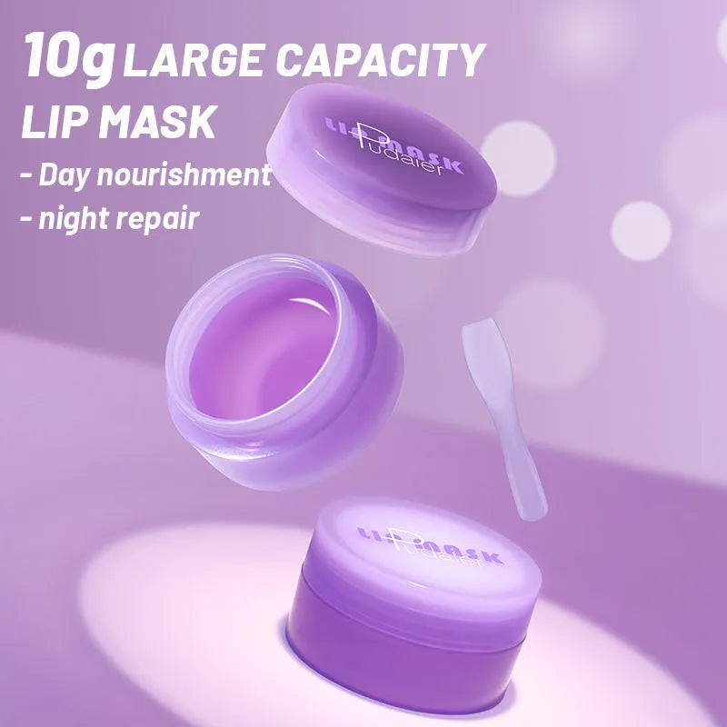 Lip balm exfoliating treatment container with scraper tool for lip care application