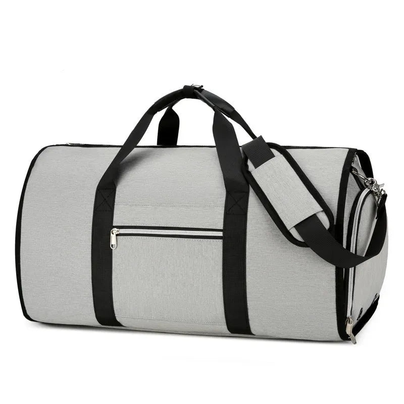 Oxford cloth multifunction storage bag with dry wet separation compartments in grey colour