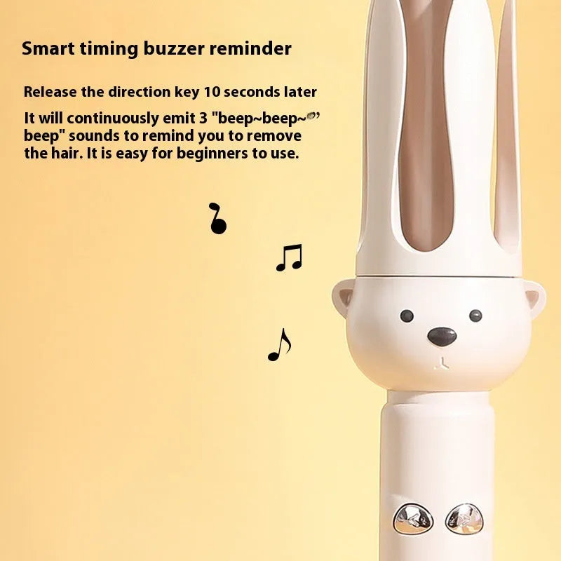 Beige anion automatic hair curler with wired power supply and negative ion technology