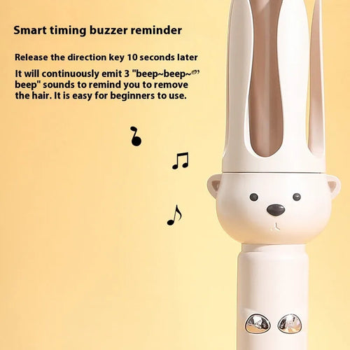 Beige anion automatic hair curler with wired power supply and negative ion technology