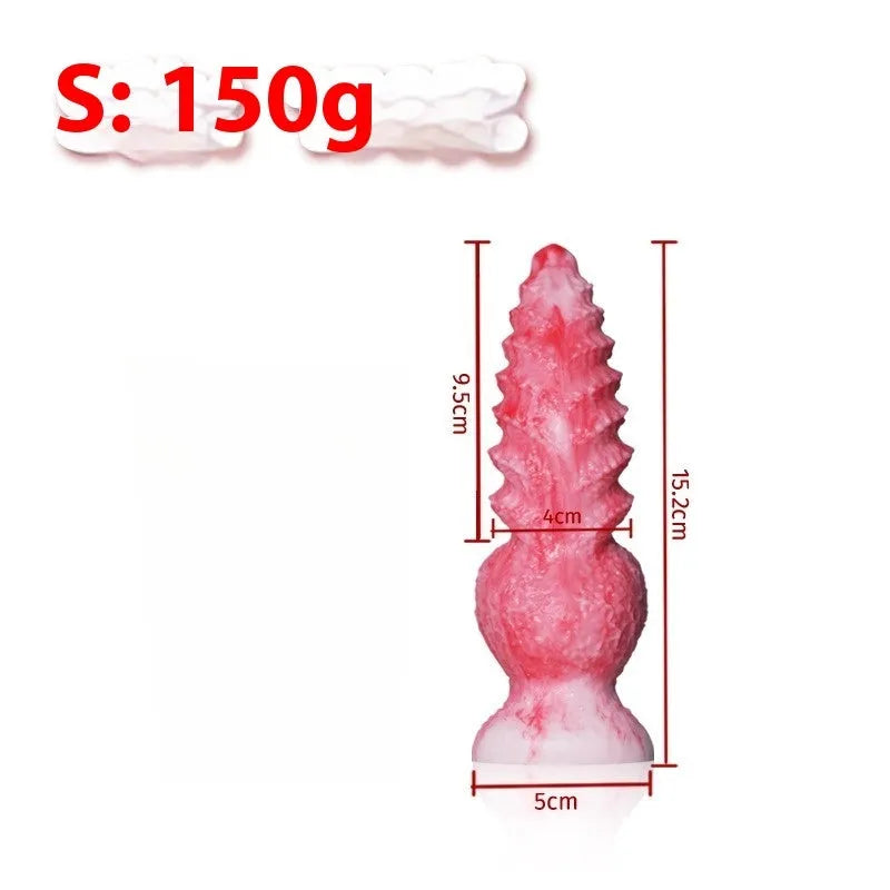 Pink platinum silicone women's masturbation device with shaped penis design