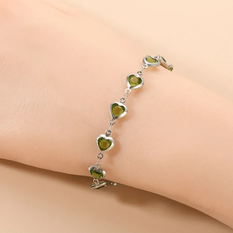Devil's Eye geometric heart bracelet in stainless steel with multiple colour options