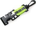 Fluorescent green metal safety glove clip with reflective nylon lining for workwear