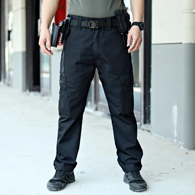 Beetle Tactical Trousers Men's Outdoor Multifunctional Elastic Waist Pants in Black Size M