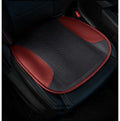 Ventilated car seat cushion with suede surface and USB cable, showing colour options.