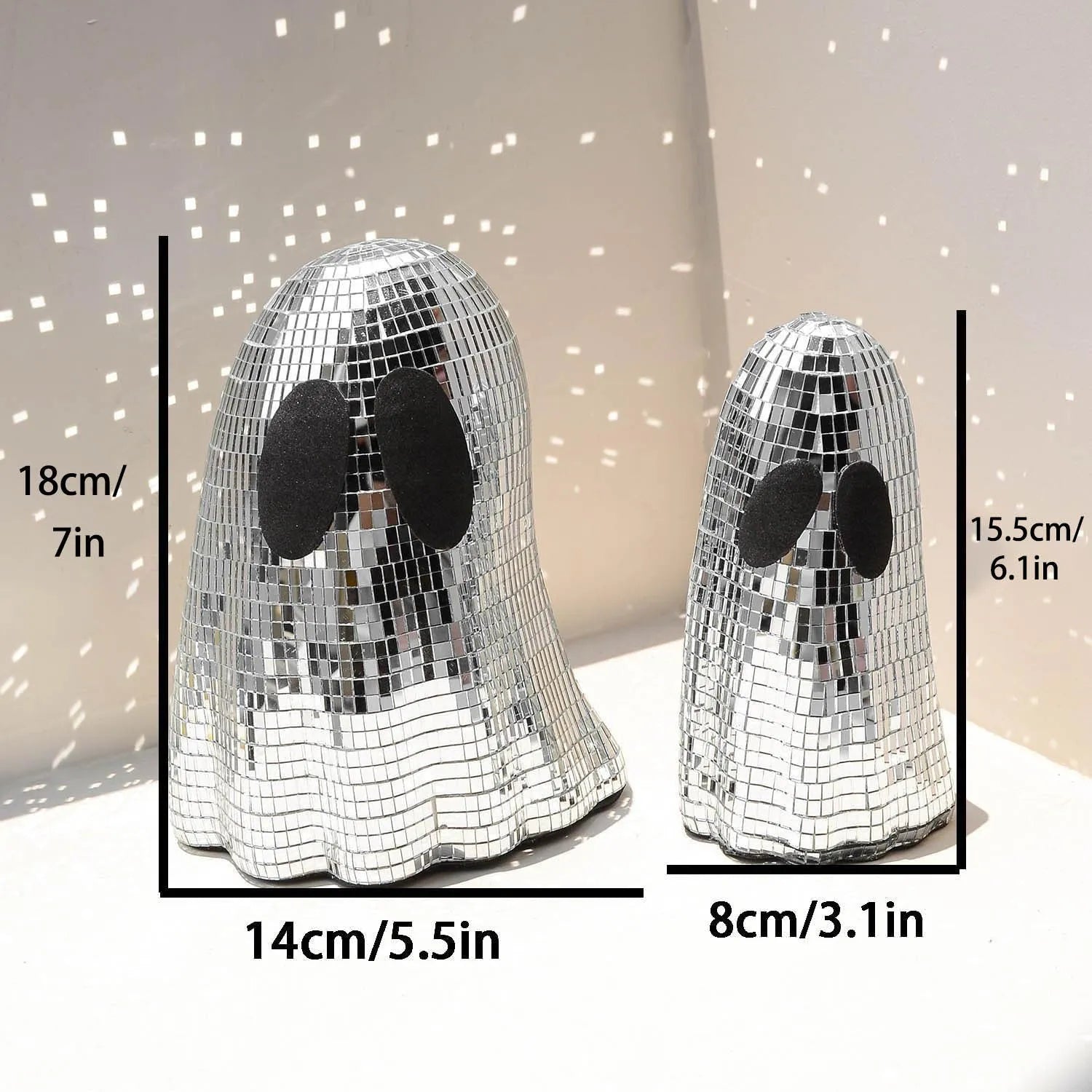 Silver embroidered glass Halloween ghost mosaic mirror patch desktop decoration