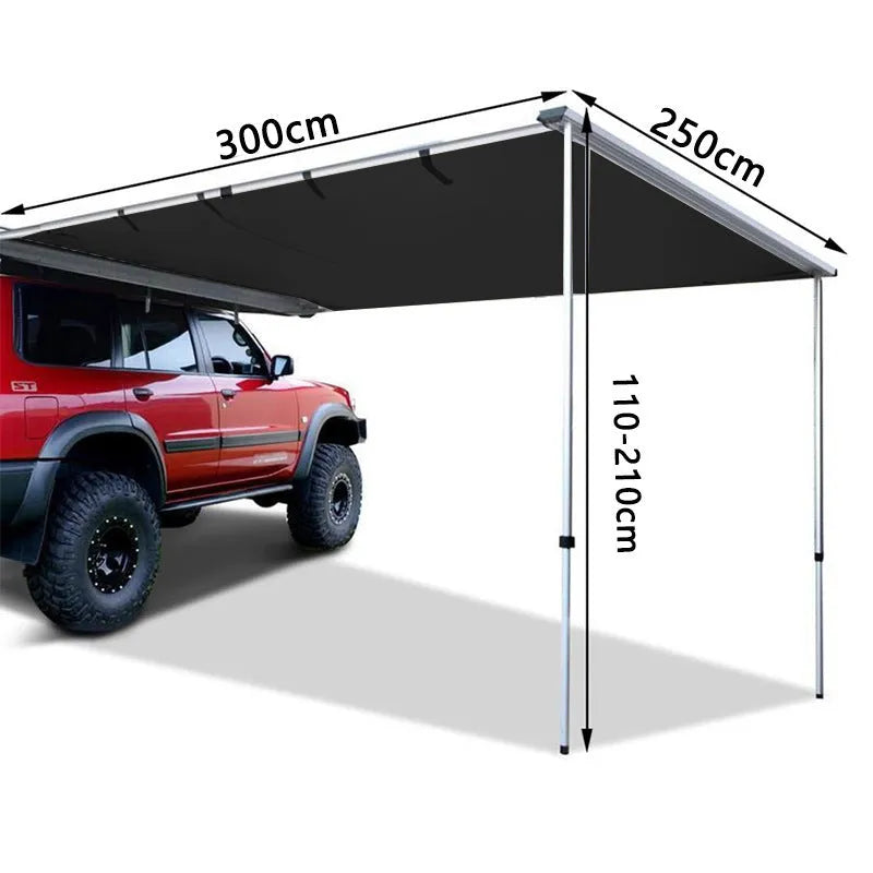 Black glue rainproof camping tent with aluminium alloy poles in camouflage style.