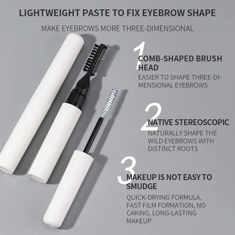 Eyebrow liquid with brush for natural wild brow styling in white and pink options