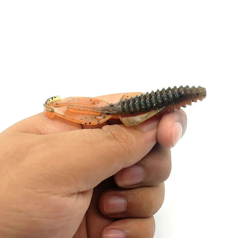 PVC soft bait fishing lure showing colour variations in 8cm and 12cm sizes