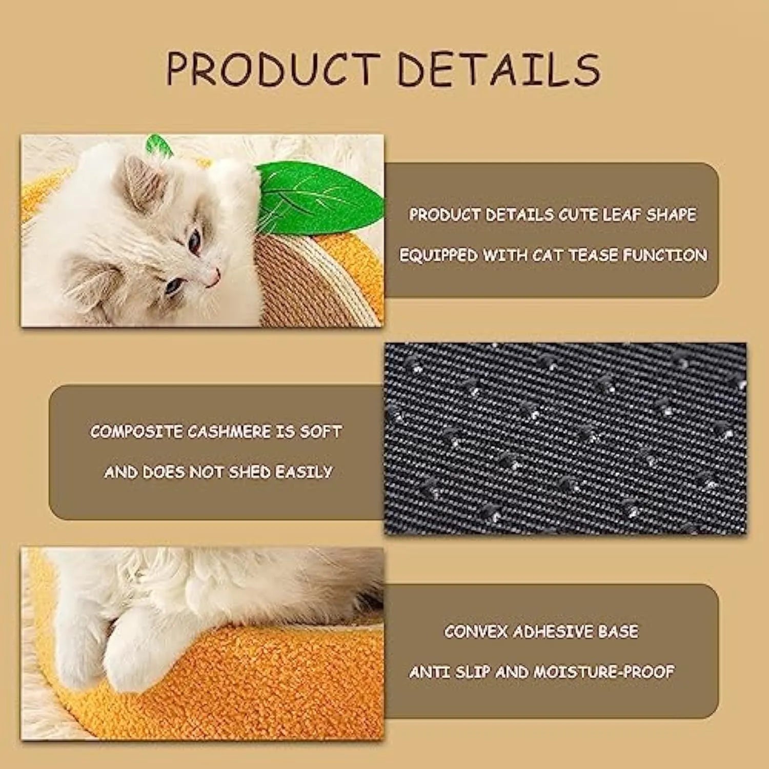 Round orange sisal cat scratching board with concave centre serving as both scratching surface and sleeping bed