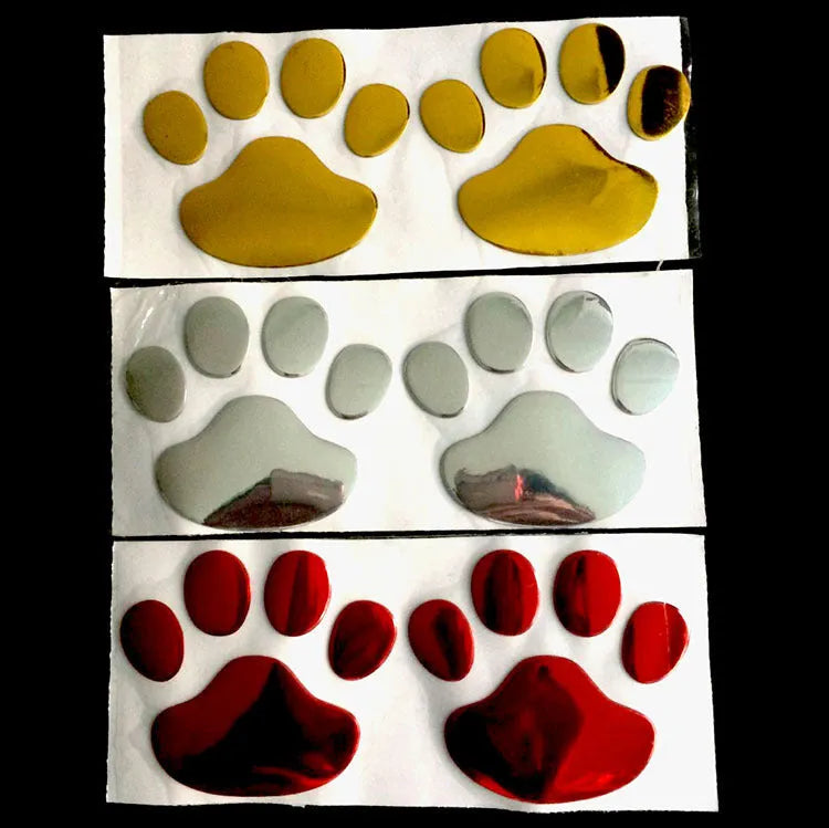 PVC car sticker with hand-shaped brush dog footprints design for bumper scratch concealment