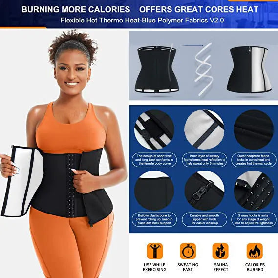 Adjustable neoprene sports waist belt for abdominal support in blue and silver colour options