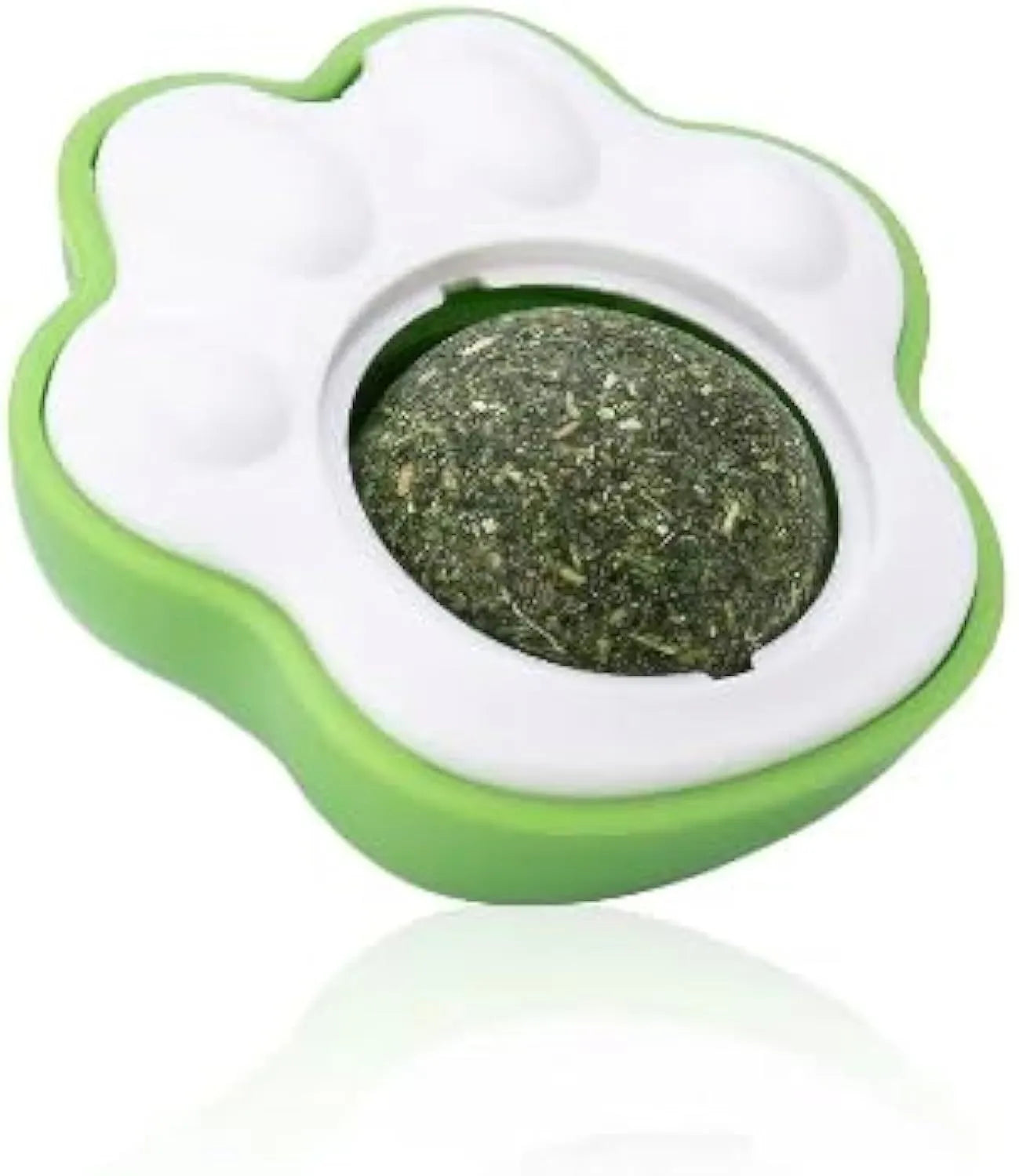 Four coloured catnip balls with edible vine coating for dental health chew toys