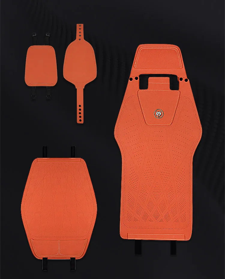 Tailored leather ultra thin car seat cover with gradient hole design shown in classic black colour.